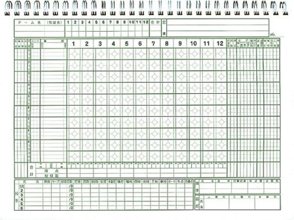 野球スコアブック リング式 - スポーツ用品激安通販【スポーツ１直線!!】